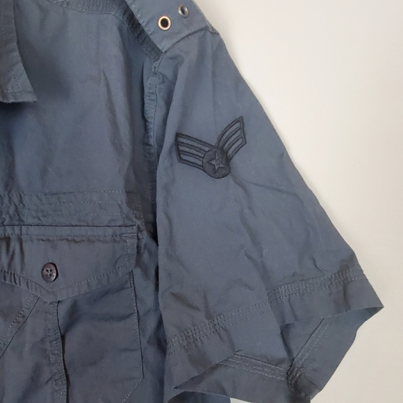 Jack Grey Military Style Button Down - Picture 6 of 7